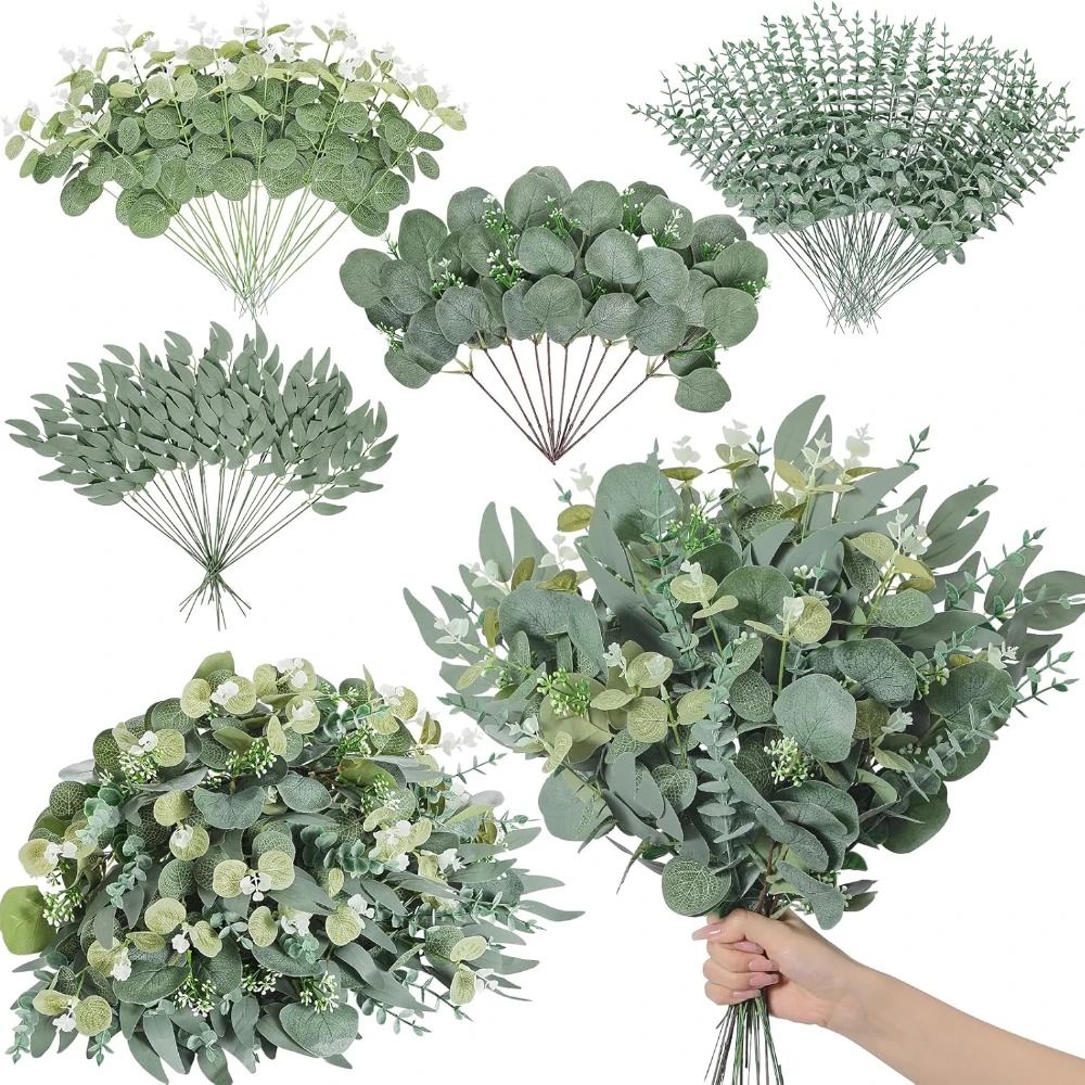 Florist Supply Bulk - 20 pçs folhas de eucalipto hastes