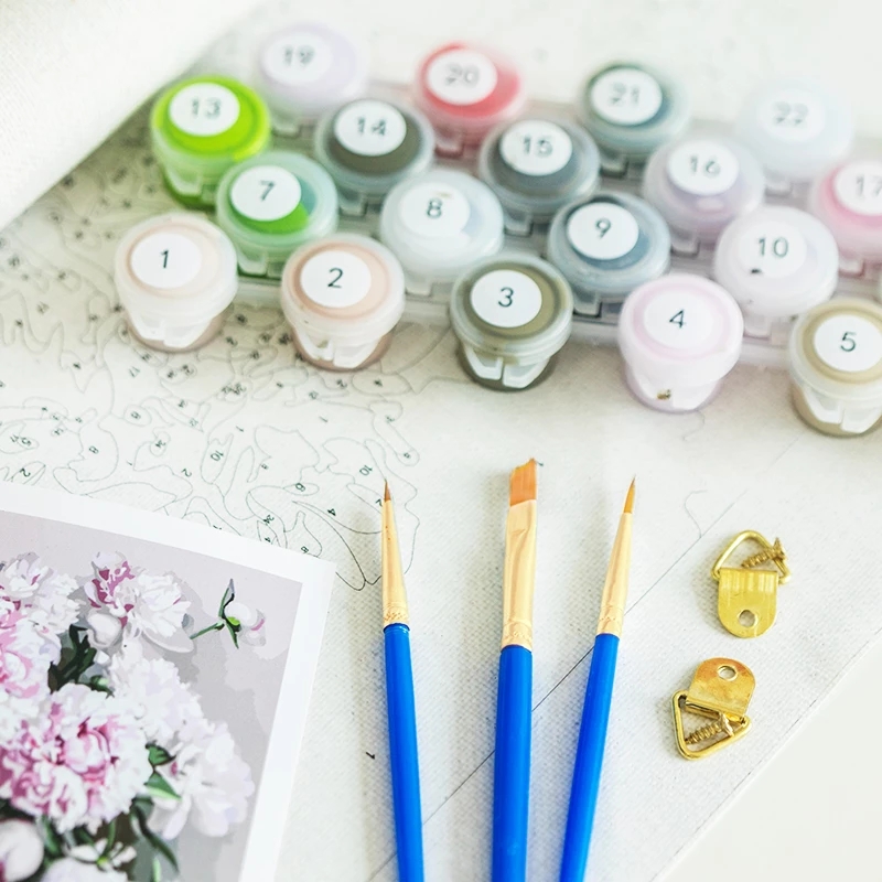 Gatyztory diy pintura por núme - Florist Supply Vases avaliação e preço