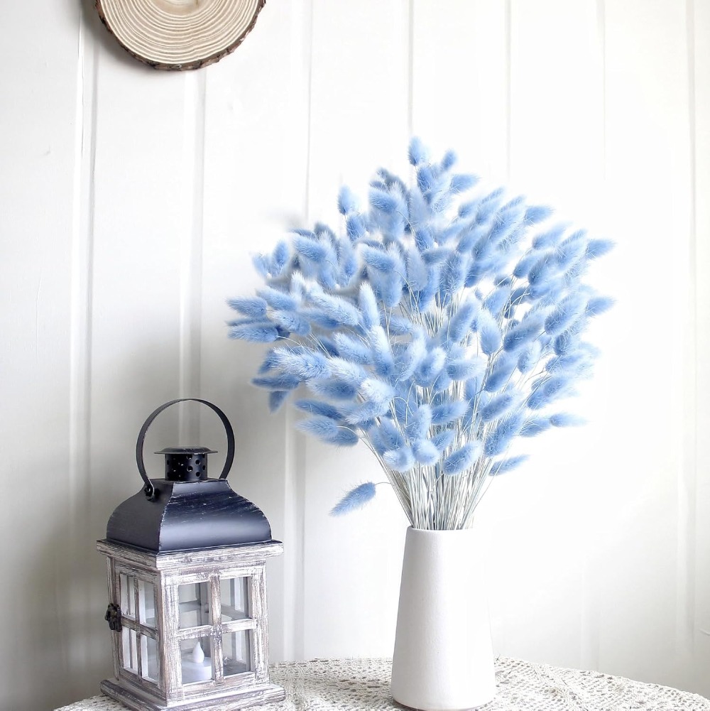 100 pçs azul lebre-cauda grama - Florist Supply Vases avaliação e preço